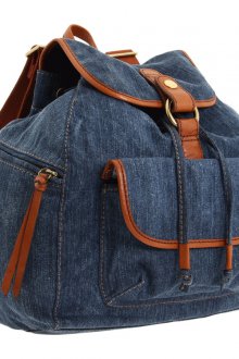 Сине-коричневый джинсовый рюкзак
